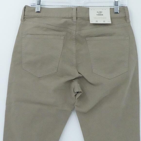 Flint and Tinder Pants Mens 30x32 Khaki Slim Fit Stretch 5-Pocket Casual Preppy - Picture 6 of 15